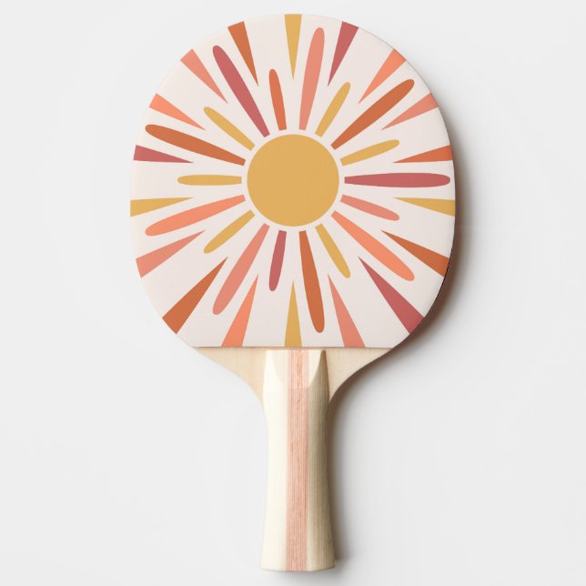 Farbenfrohe Retrodesign Tischtennis Schläger (Vorderseite)
