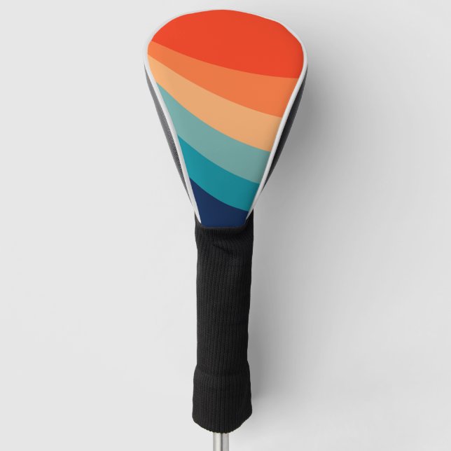 Farbenfrohe Retrosonnen Golf Headcover (Vorderseite)