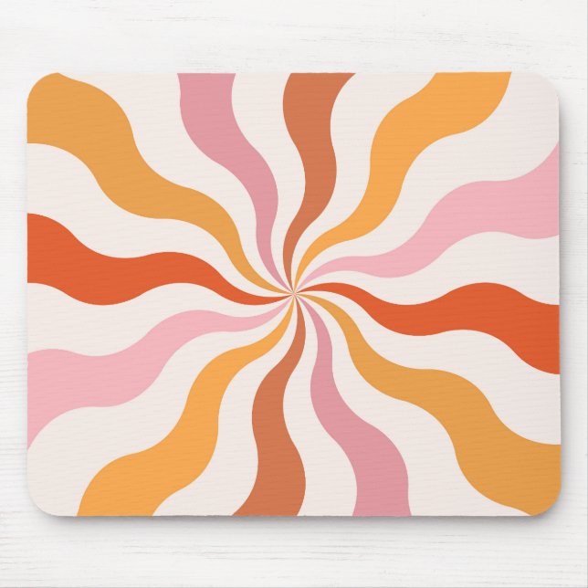 Farbenfrohe Retrosonnen Mousepad (Vorne)