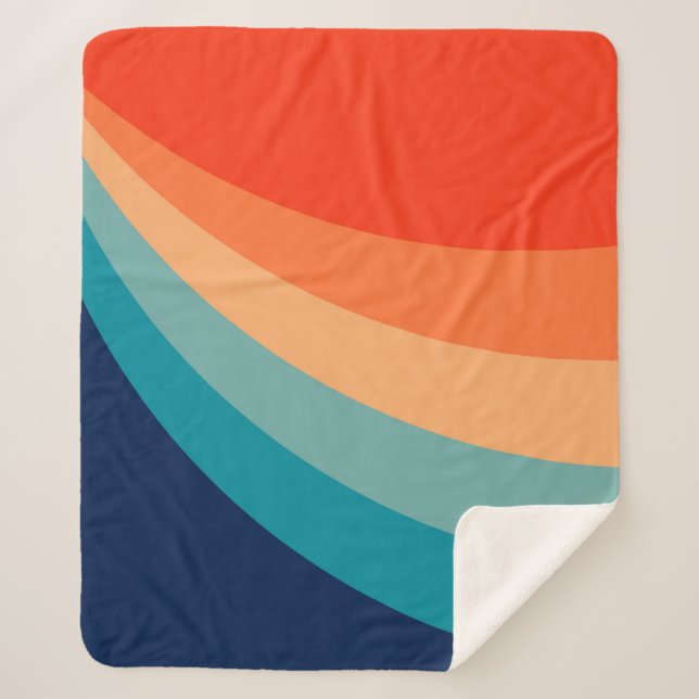 Farbenfrohe Retrosonnen Sherpadecke (Vorderseite)