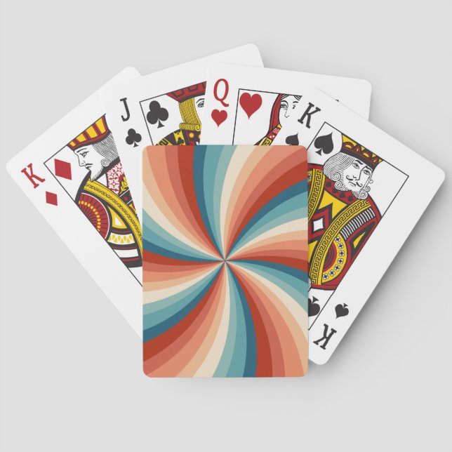 Farbenfrohe Retrosonnen Spielkarten (Rückseite)