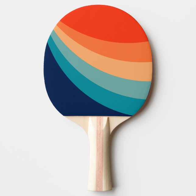 Farbenfrohe Retrosonnen Tischtennis Schläger (Vorderseite)