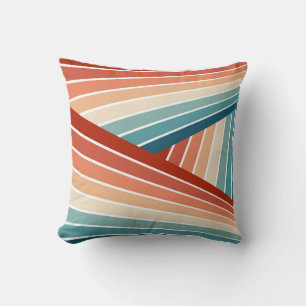 Farbenfrohe Retrostil, diagonale Regenbogenkonstru Kissen