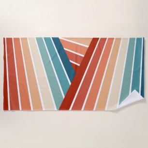 Farbenfrohe Retrostil, diagonale Regenbogenkonstru Strandtuch