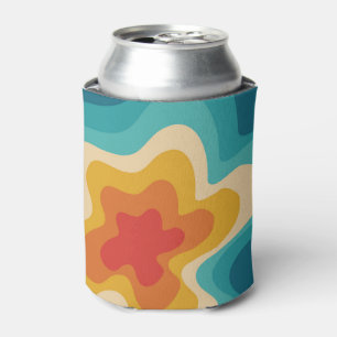 Farbenfrohe Retrostil, wirres Design Dosenkühler