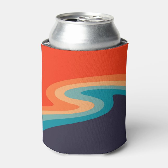 Farbenfrohe Retrostil, wirres Design Dosenkühler (Kanne Vorderseite)