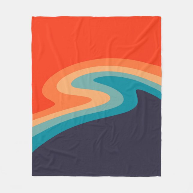 Farbenfrohe Retrostil, wirres Design Fleecedecke (Vorderseite)