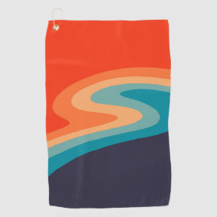 Farbenfrohe Retrostil, wirres Design Golfhandtuch