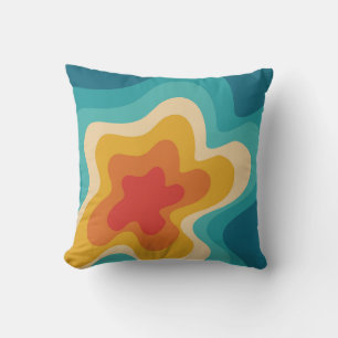 Farbenfrohe Retrostil, wirres Design Kissen