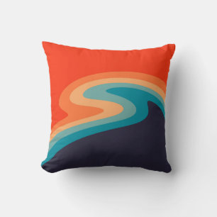 Farbenfrohe Retrostil, wirres Design Kissen