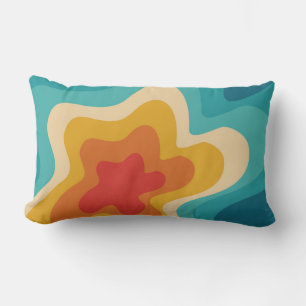 Farbenfrohe Retrostil, wirres Design Lendenkissen