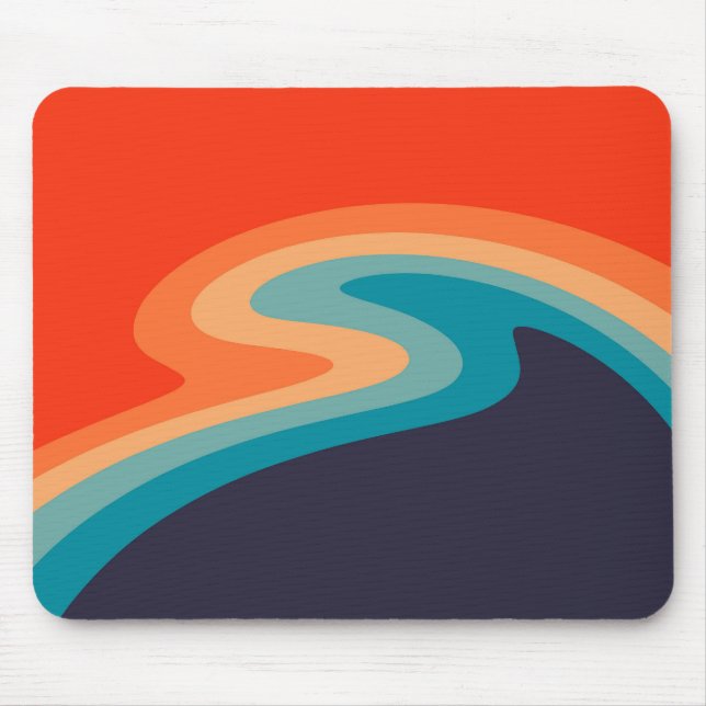 Farbenfrohe Retrostil, wirres Design Mousepad (Vorne)