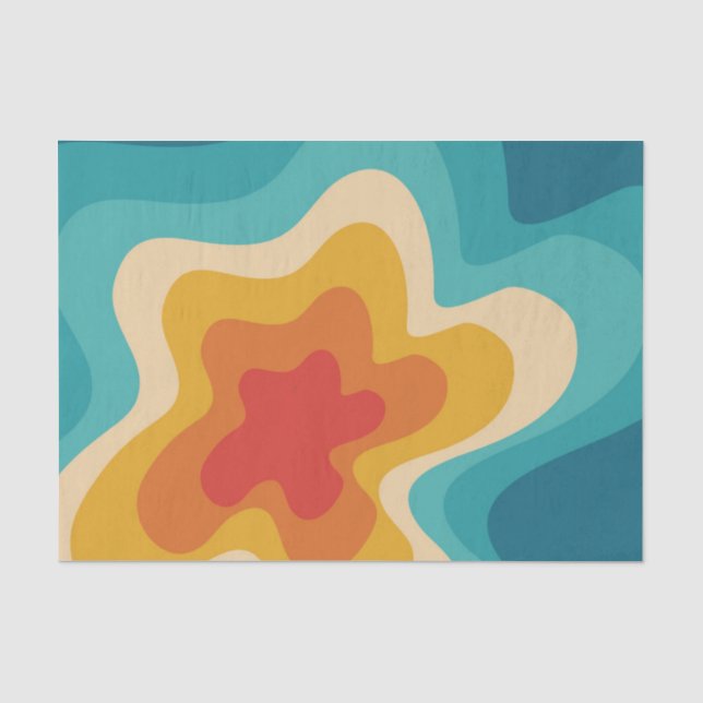 Farbenfrohe Retrostil, wirres Design Seidenpapier (Vorderseite)
