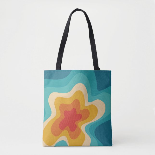 Farbenfrohe Retrostil, wirres Design Tasche (Vorderseite)