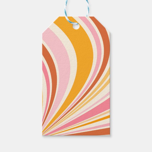 Farbenfrohe Retrovibes Geschenkanhänger (Vorderseite)