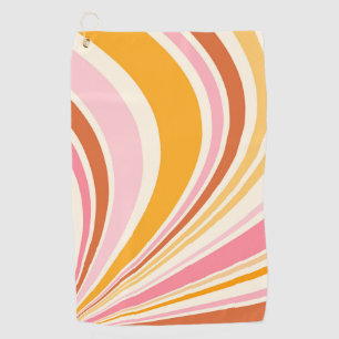 Farbenfrohe Retrovibes Golfhandtuch