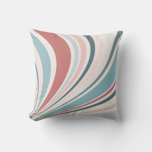 Farbenfrohe Retrovibes in Rosa, Blau und Grau Kissen