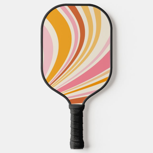 Farbenfrohe Retrovibes Pickleball Schläger (Vorderseite)