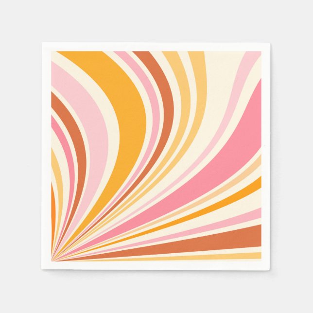 Farbenfrohe Retrovibes Serviette (Vorderseite)