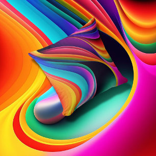 Farbenfrohe Retrowellen Akzent Kissen