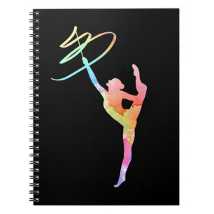 Farbenfrohe Rhythmische Gymnastik Girl Notizblock