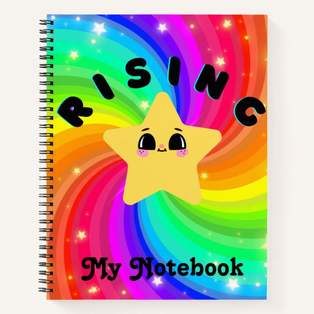 Farbenfrohe Rising Star Notebook Notizbuch (Vorderseite)