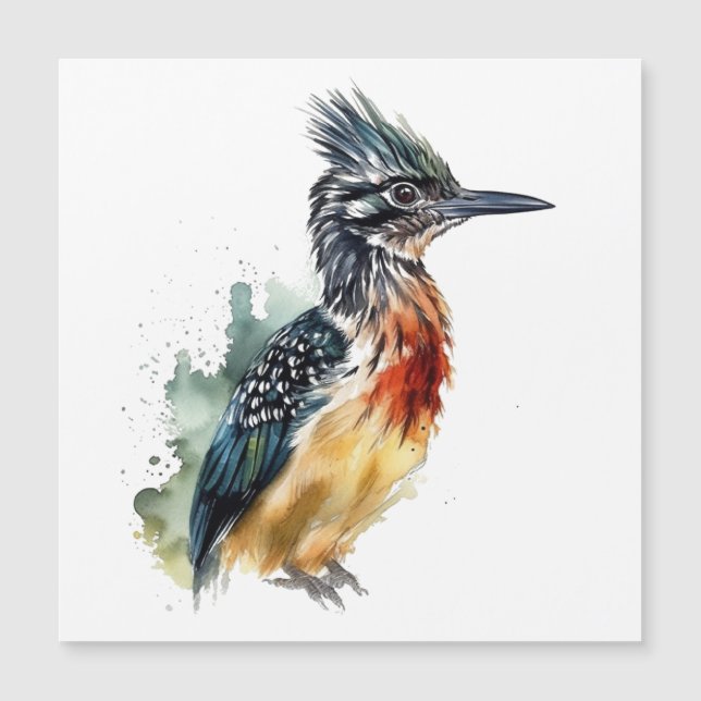 Farbenfrohe Roadrunner in Wasserfarbe Magnetkarte (Vorderseite)
