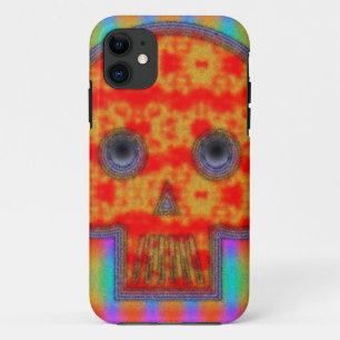 Farbenfrohe Robot Skull Painting iPhone 11 Hülle