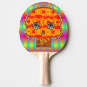 Farbenfrohe Robot Skull Tischtennis Schläger