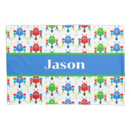 Farbenfrohe Roboter Kinder Personalisiert Kissenbezug