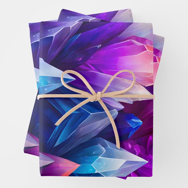 Farbenfrohe Rock Crystal Art Wrapping Paper Sheets Geschenkpapier Set (Von Creator hochgeladen)