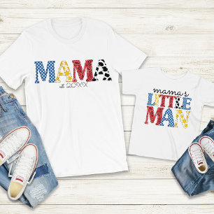 Farbenfrohe Rodeo Mama's Little Man Mutter Sohn Pa Kleinkind T-shirt