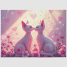 Farbenfrohe romantische Katzen - Tissue Paper
