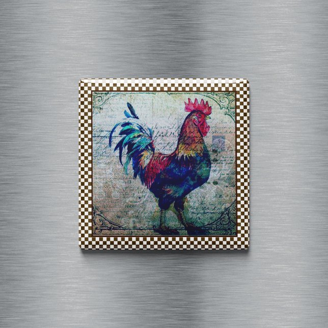 Farbenfrohe Rooster Country Ephemere Magnet (Von Creator hochgeladen)