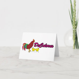Farbenfrohe Rooster Karte