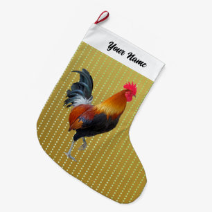 Farbenfrohe Rooster Weihnachts-Strumpf Großer Weihnachtsstrumpf