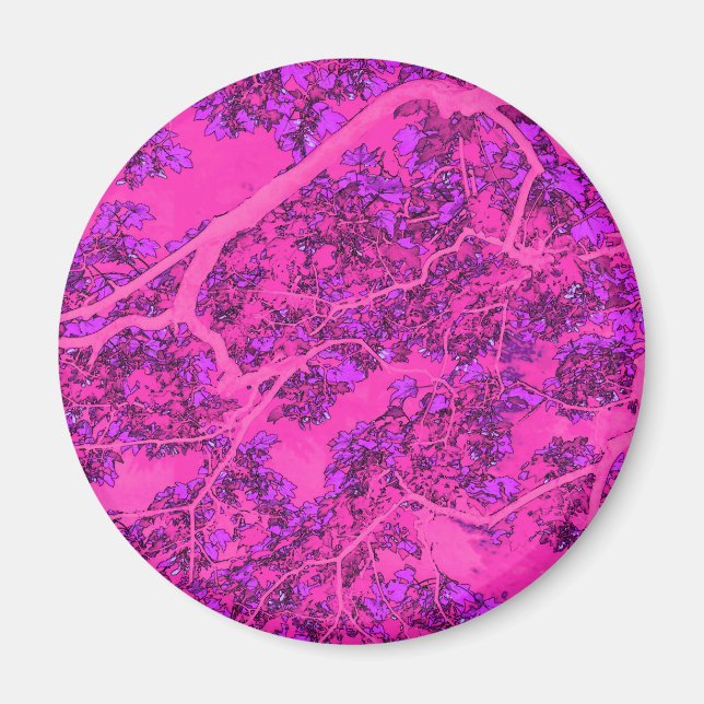 Farbenfrohe rosa Bäume Magnet (Vorne)
