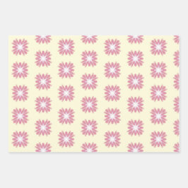 Farbenfrohe rosa Blume Muster anpassbar Geschenkpapier Set