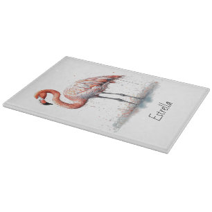Farbenfrohe rosa Flamingo, anpassbar Schneidebrett