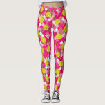 Farbenfrohe rosa geometrische Diamant Fun Pickleba Leggings<br><div class="desc">Mit diesen lustigen Pickleball-Leggings mit gelben Pickleballs-Set vor einem Hintergrund aus rosa und weißen Diamanten,  die in Imitat Gold umrissen sind,  können Sie Ihr Spiel auf eine Stufe heben.  Ideal für alltägliches Rec-Spiel,  Turniere oder einfach nur um die Stadt zu laufen.</div>
