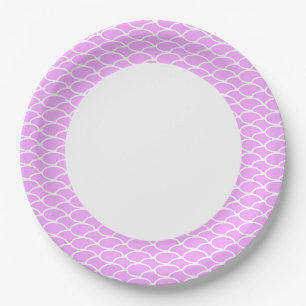 Farbenfrohe, rosa gezogene Waves Muster Rim Strip Pappteller