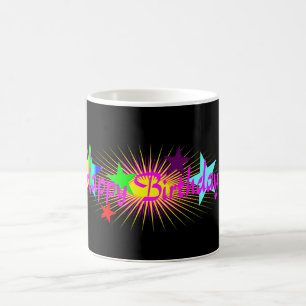 Farbenfrohe Rosa Glückwünsche zum Geburtstag Kaffeetasse