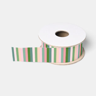 Farbenfrohe Rosa Grüner Streifen Grosgrain Ribbon Ripsband