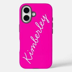 Farbenfrohe rosa Neon Monogram Trendy Fashion Colo iPhone 16 Hülle
