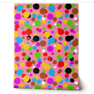 Farbenfrohe rosa Polka-Punkte im Hintergrund Tapete