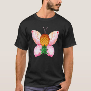 Farbenfrohe Rosa Schmetterling Frauen schwänzen au T-Shirt