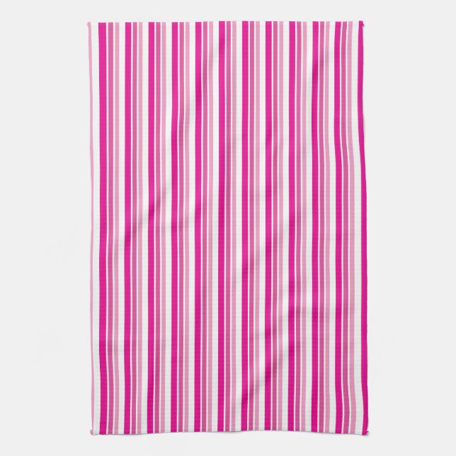 Farbenfrohe rosa Streifen Küchentuch (Vertikal)