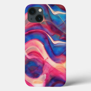 Farbenfrohe rosa und blaue Marmorplatte Art Phone  Case-Mate iPhone Hülle