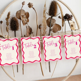 Farbenfrohe rosa, weiche Grenz-Namenskarte Einladung