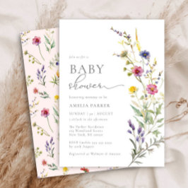 Farbenfrohe Rosa Wildblume Frühjahr Blumenspülung  Einladung